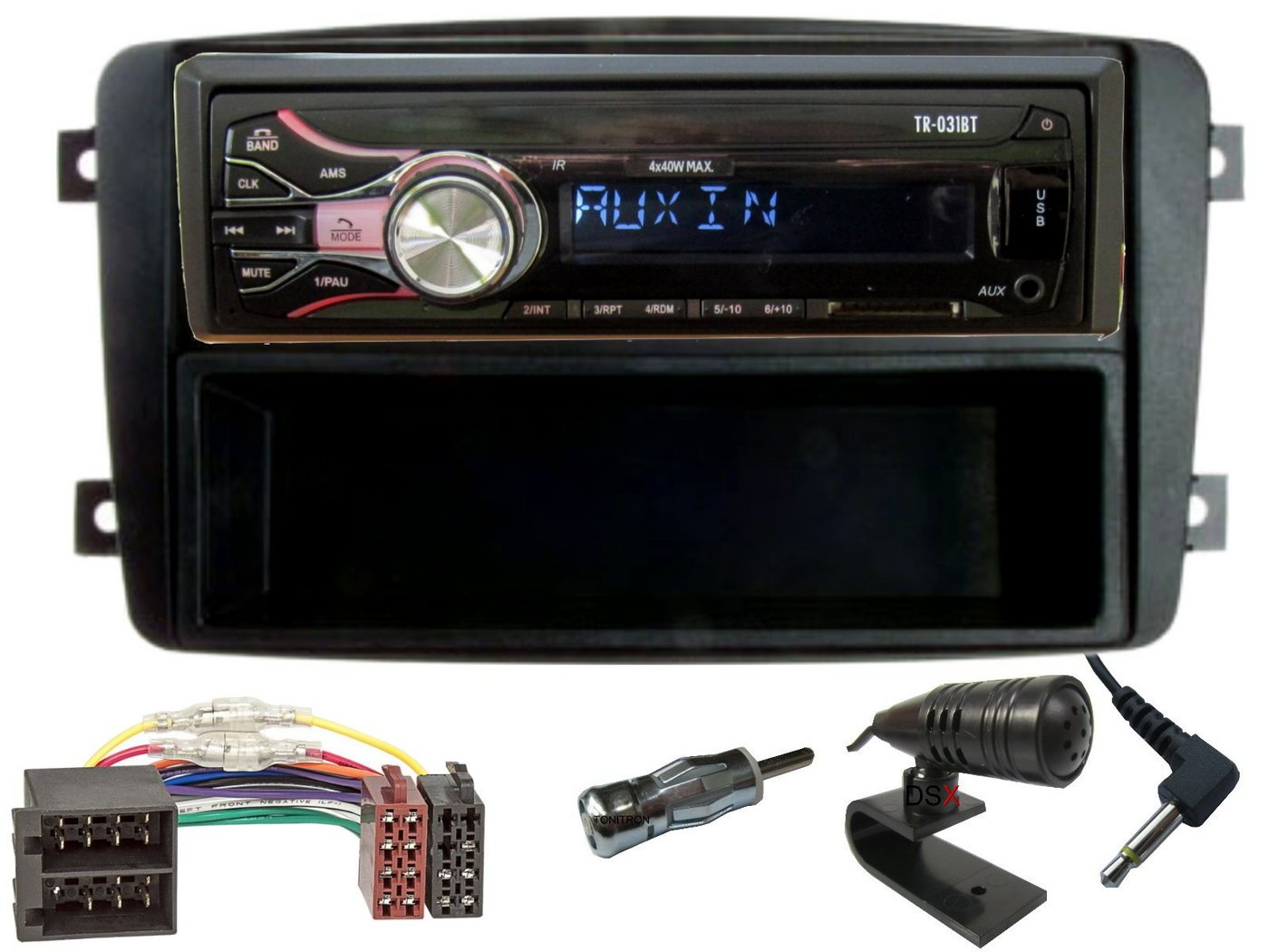 DSX Bluetooth USB Aux In SD Karten Radio für Mercedes C Klasse W203 Autoradio (20,00 W) Bild 2