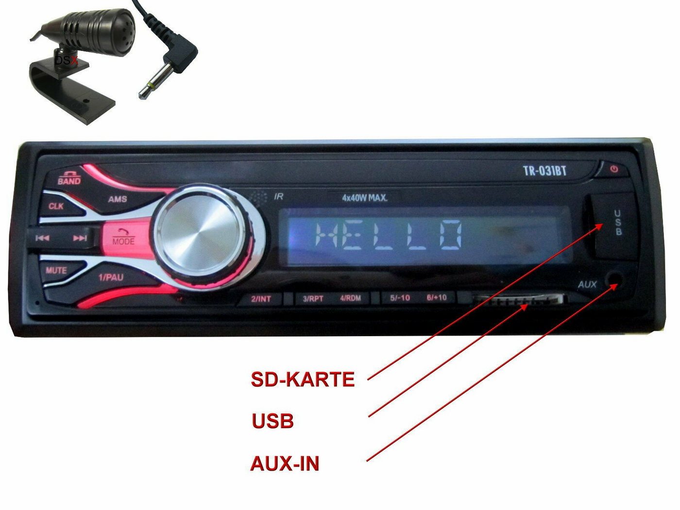DSX Bluetooth USB Aux In SD Karten Radio für Mercedes C Klasse W203 Autoradio (20,00 W) Bild 5