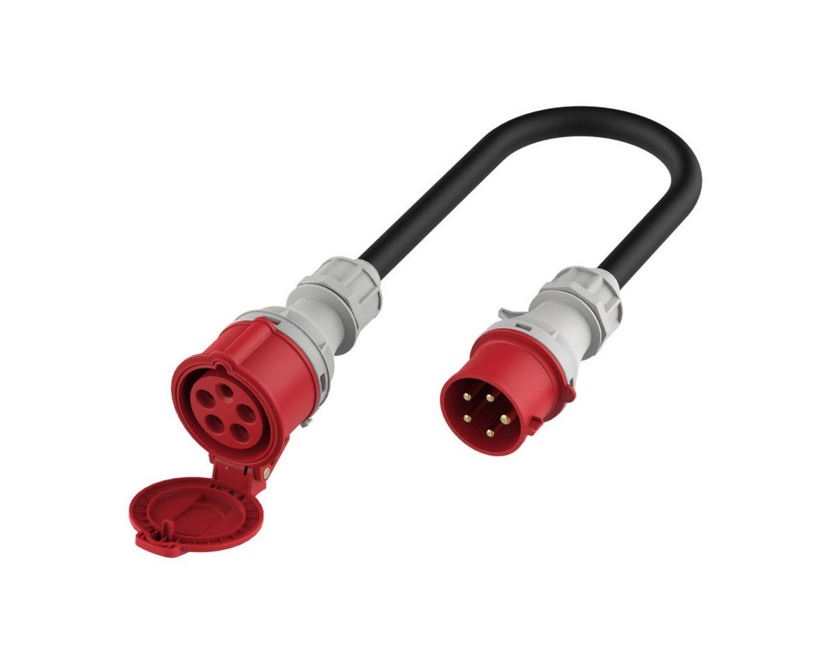 Platinet EV_A11C22MC CEE-Adapterkabel CEE 32A, männlich zu CEE 16A, weiblich, 20 cm, CEE 32A auf CEE 16A Adapter, 20 cm, bis 11 kW 3-phasig