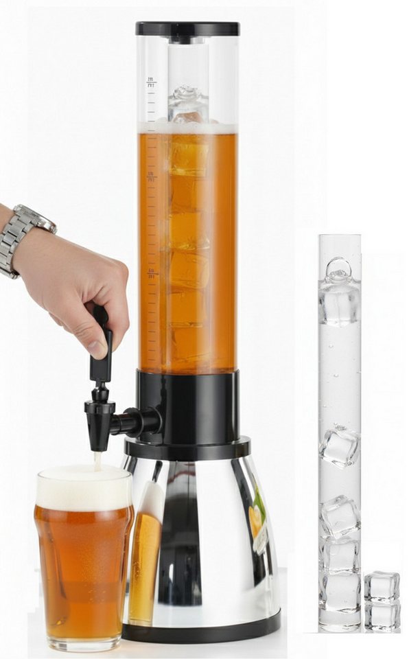 Cheffinger Getränkespender XL Getränkespender + Eiswürfelrohr Bier Wasser Saft Cocktail Party Bild 2