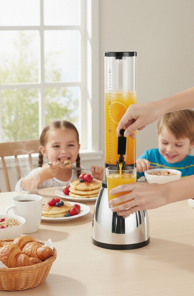Cheffinger Getränkespender XL Getränkespender + Eiswürfelrohr Bier Wasser Saft Cocktail Party Bild 4