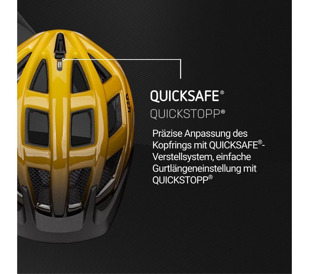 KED Mountainbikehelm Crom Fahrradhelm, Mit LED Rücklicht, FIDLOCK Verschluss, Insektenschutznetz