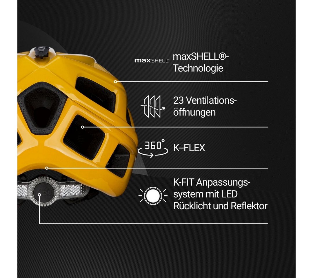 KED Mountainbikehelm Crom Fahrradhelm, Mit LED Rücklicht, FIDLOCK Verschluss, Insektenschutznetz Bild 3