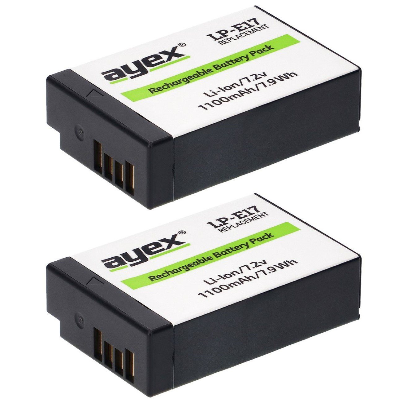 ayex 2x LP-E17 Akku + USB Dual Ladegerät Kamera-Akku Bild 4