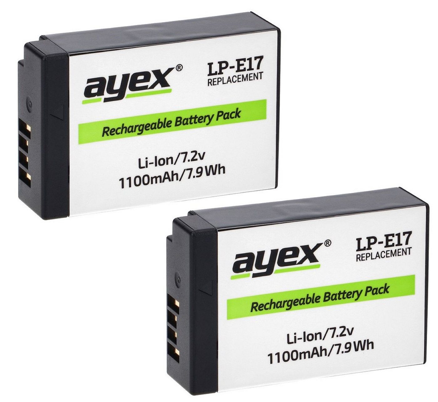 ayex 2x LP-E17 Akku + USB Dual Ladegerät Kamera-Akku Bild 5
