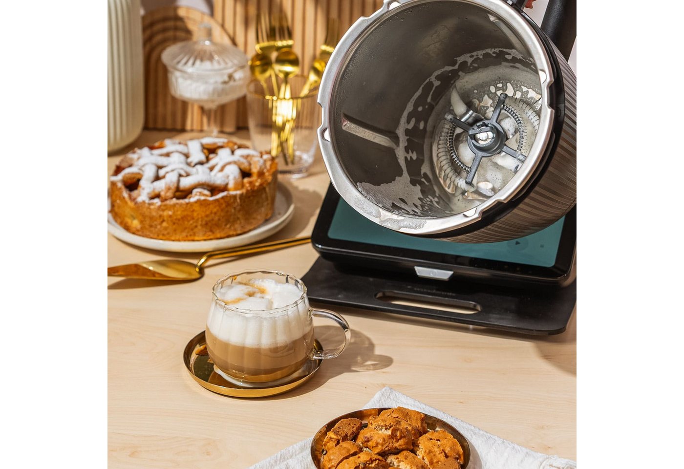 Wundermix Küchenmaschinen Zubehör-Set Milkimizer® Milchschäumer für Thermomix, Zubehör für TM7, TM6, TM5, TM31, Milchschaum in Barista-Qualität aus Thermomix Bild 2