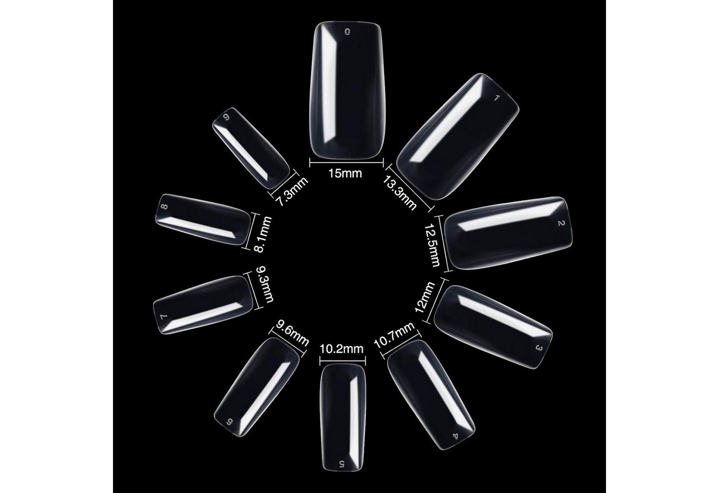 FELIXLEO Lichthärtungsgerät 500 Stück Acryl Nageltips Transparent Künstliche Fingernägel Fake, 1-tlg. Bild 3