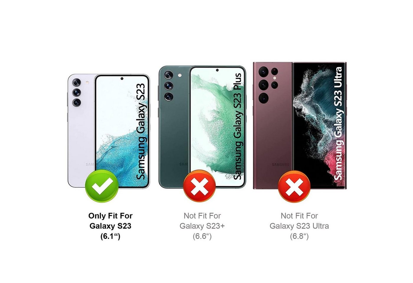 CoolGadget Handykette Handyhülle mit Handyband für Samsung Galaxy S23 6,1 Zoll, Case zum Umhängen Kette Halsband Kordel mit Hülle für Galaxy S23 5G