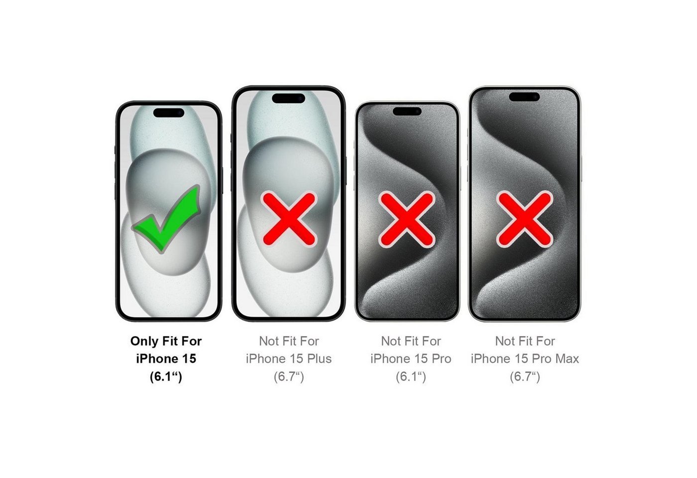 CoolGadget Handykette Handyhülle mit Handyband für Apple iPhone 15 6,1 Zoll, Case zum Umhängen Kette Halsband Kordel mit Hülle für iPhone 15
