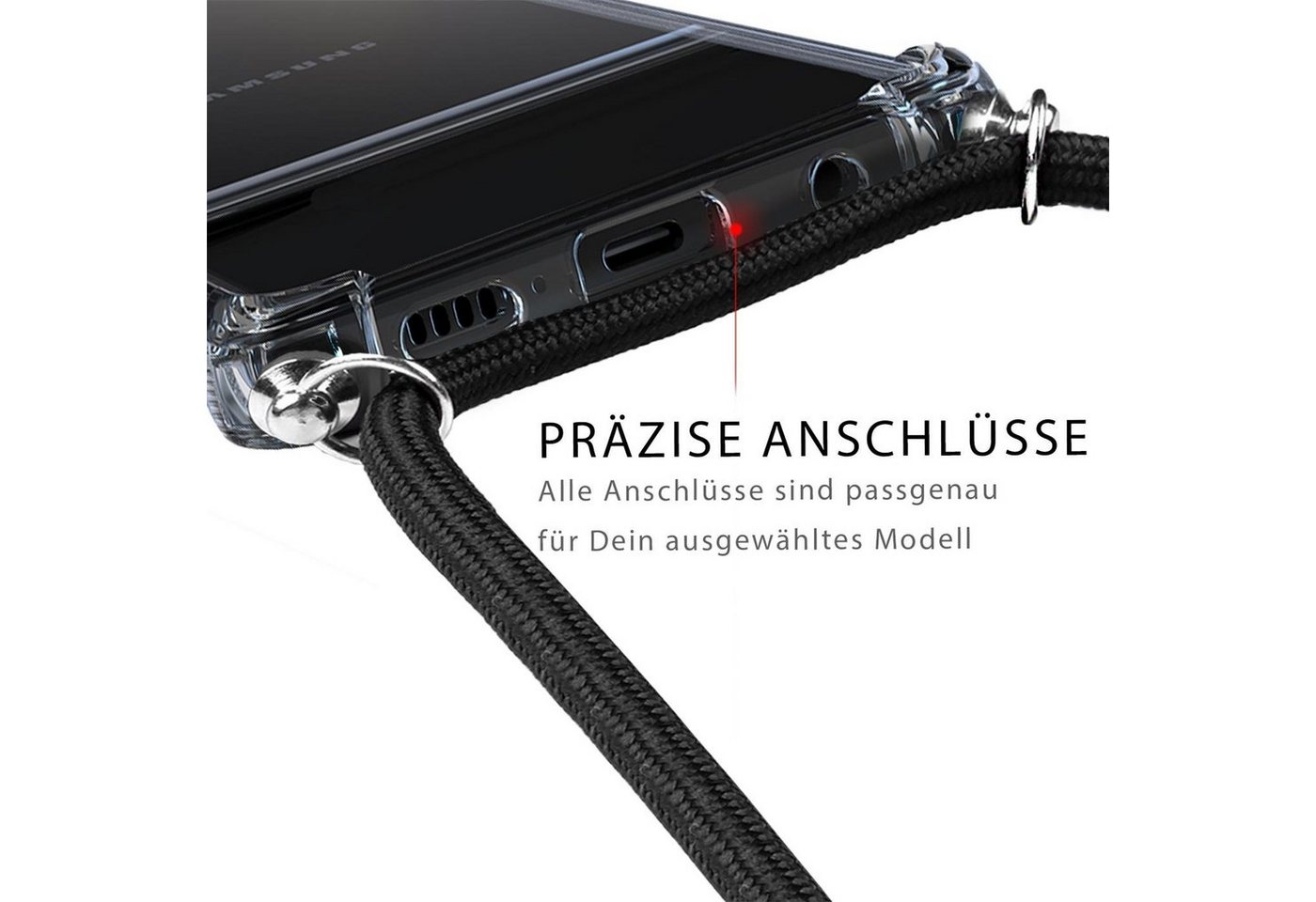 CoolGadget Handykette Handyhülle mit Handyband für Apple iPhone 15 6,1 Zoll, Case zum Umhängen Kette Halsband Kordel mit Hülle für iPhone 15 Bild 4