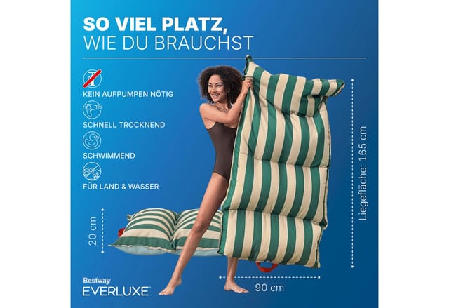 Bestway Luftmatratze Everluxe™, (Packung, mit Textiloberfläche und EPS-Perlen-Füllung), 183 x 90 x 20 cm