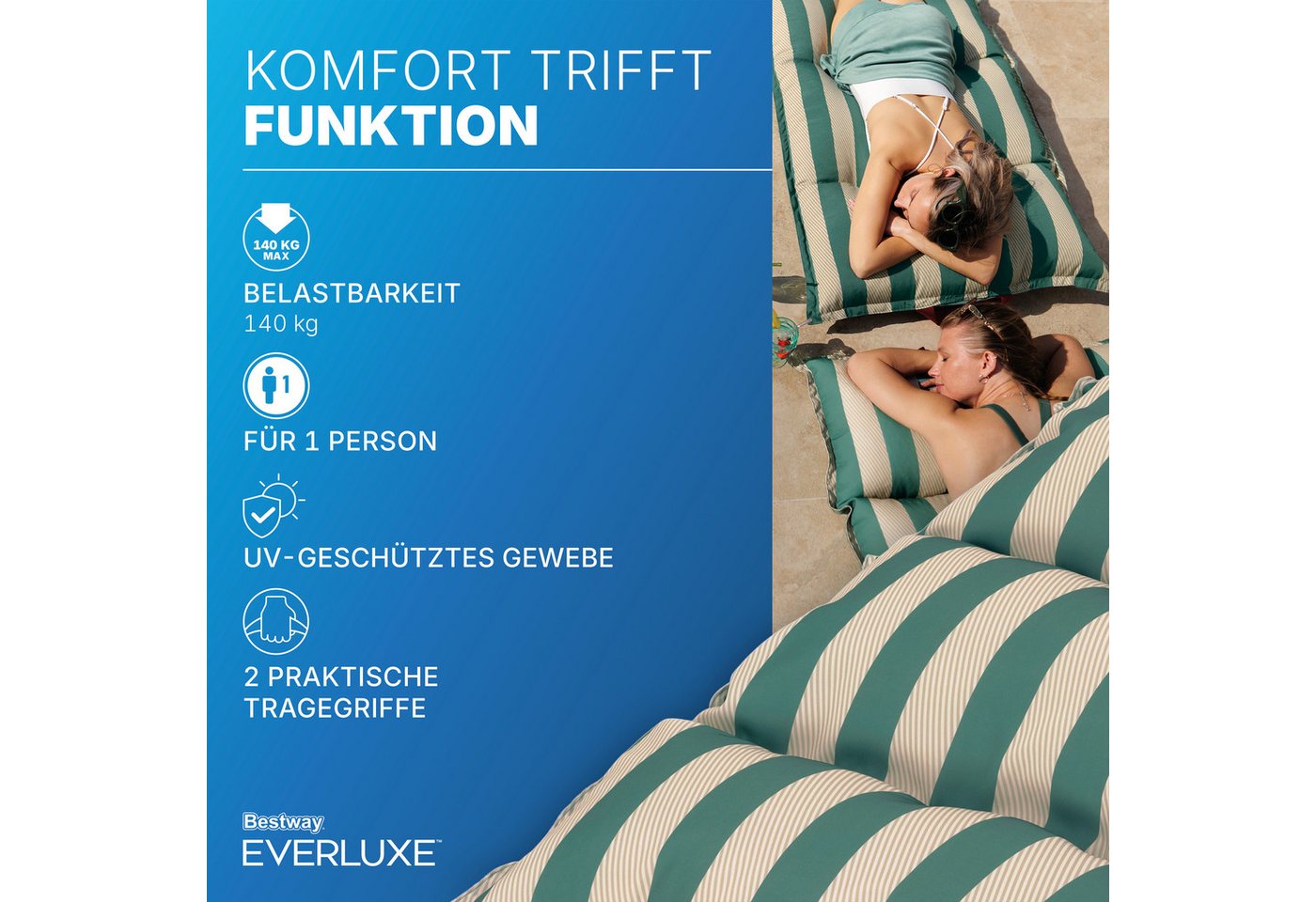 Bestway Luftmatratze Everluxe™, (Packung, mit Textiloberfläche und EPS-Perlen-Füllung), 183 x 90 x 20 cm Bild 3