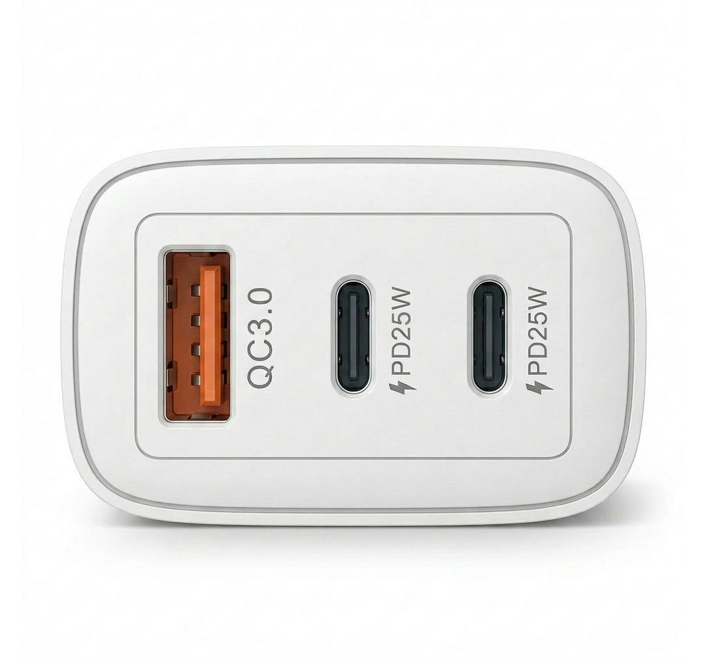 Futurea 50W Ladestecker Fast-Charging Schnellladegerät mit drei Anschlüssen Schnelllade-Gerät (3000 mA, 1-tlg., Einzelartikel, 3 Ports gleichzeitig schnellladen) Bild 3
