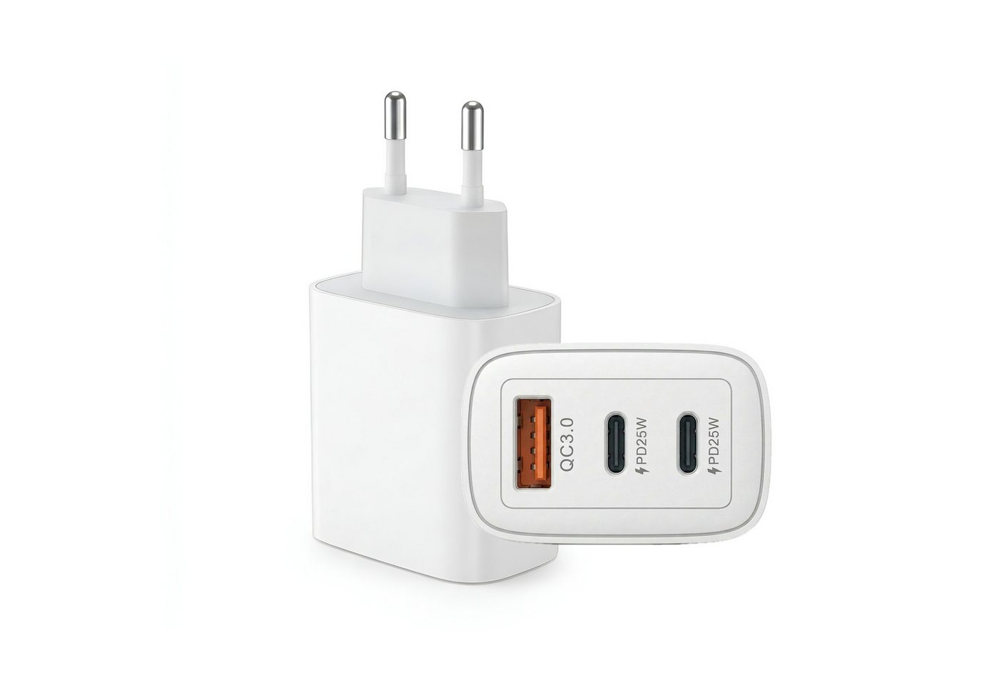 Futurea 50W Ladestecker Fast-Charging Schnellladegerät mit drei Anschlüssen Schnelllade-Gerät (3000 mA, 1-tlg., Einzelartikel, 3 Ports gleichzeitig schnellladen) Bild 4