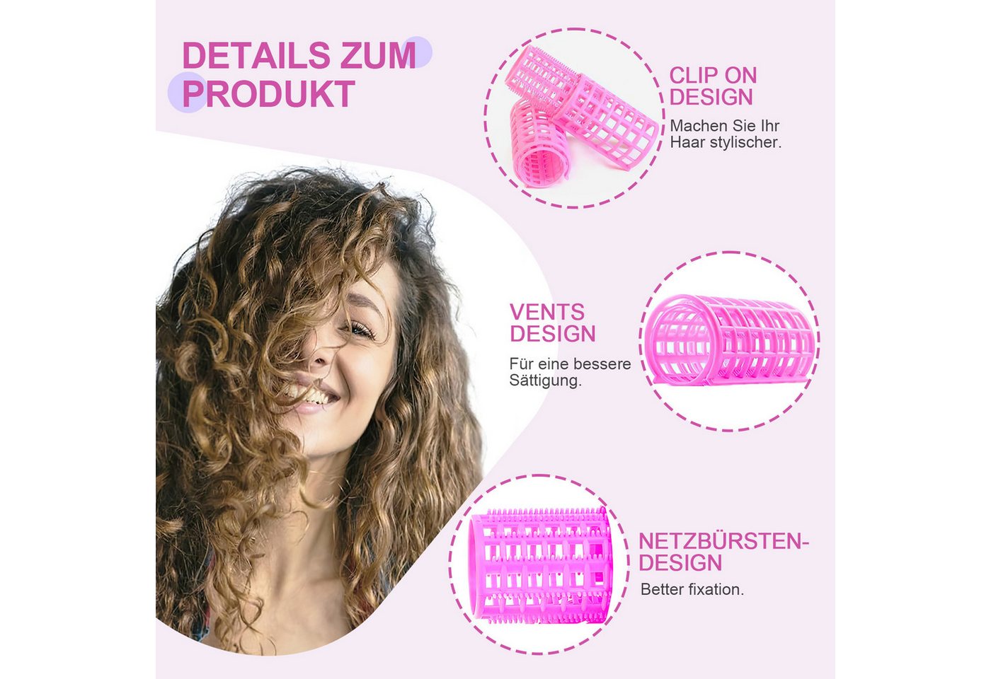 MOPUEA Lockendreher Haarstyling-Set Lockenwickler Lockenwickler Haar Klammer Rollers Bild 4