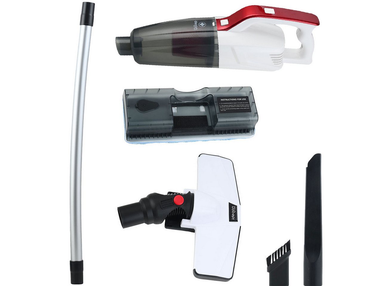 shop'n smile ideoon Akku-Handstaubsauger 2in1-Akku Staubsauger 9W Nass-&Trockensauger 7kPa beutel-&kabellos, 9 W, beutellos, Hand-&Bodensauger HEPA-Filter 2.200 mAh Li-Ion-Akku 20 Min Laufzeit Bild 4