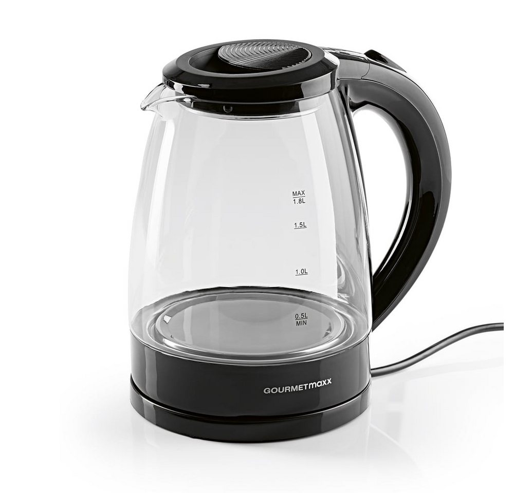 GOURMETmaxx Wasserkocher aus Glas mit automatischer Abschaltung max. 1800 W, 1800 W, 360° drehbar, Wasserstandsanzeige, LED-Beleuchtung-1,8L Füllmenge Bild 5