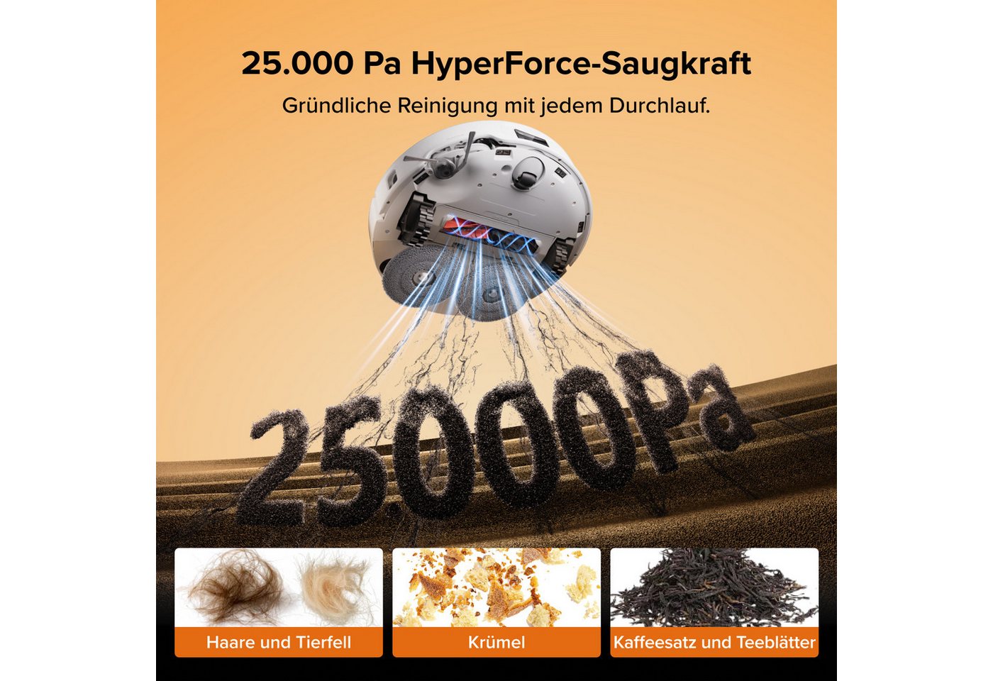 Roborock Saugroboter mit Wischfunktion Qrevo Edge 2, Dual Anti-Tangle System, 25.000 Pa
