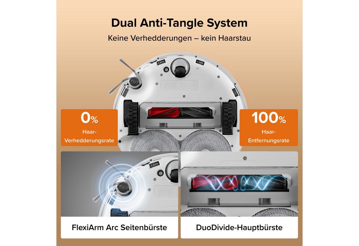 Roborock Saugroboter mit Wischfunktion Qrevo Edge 2, Dual Anti-Tangle System, 25.000 Pa Bild 5