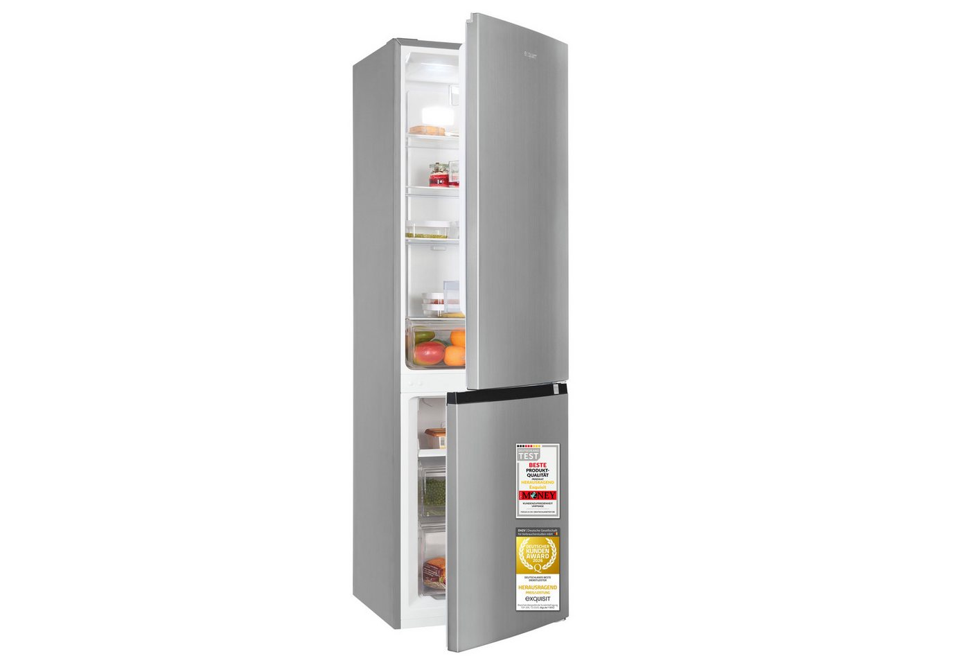 exquisit Kühl-/Gefrierkombination KGC5265-70-NF-040C, 180,5 cm hoch, 54,5 cm breit, 253 l Nutzinhalt, 182,0 l Kühlfach, 71,0 l 4 Sternefach Bild 2