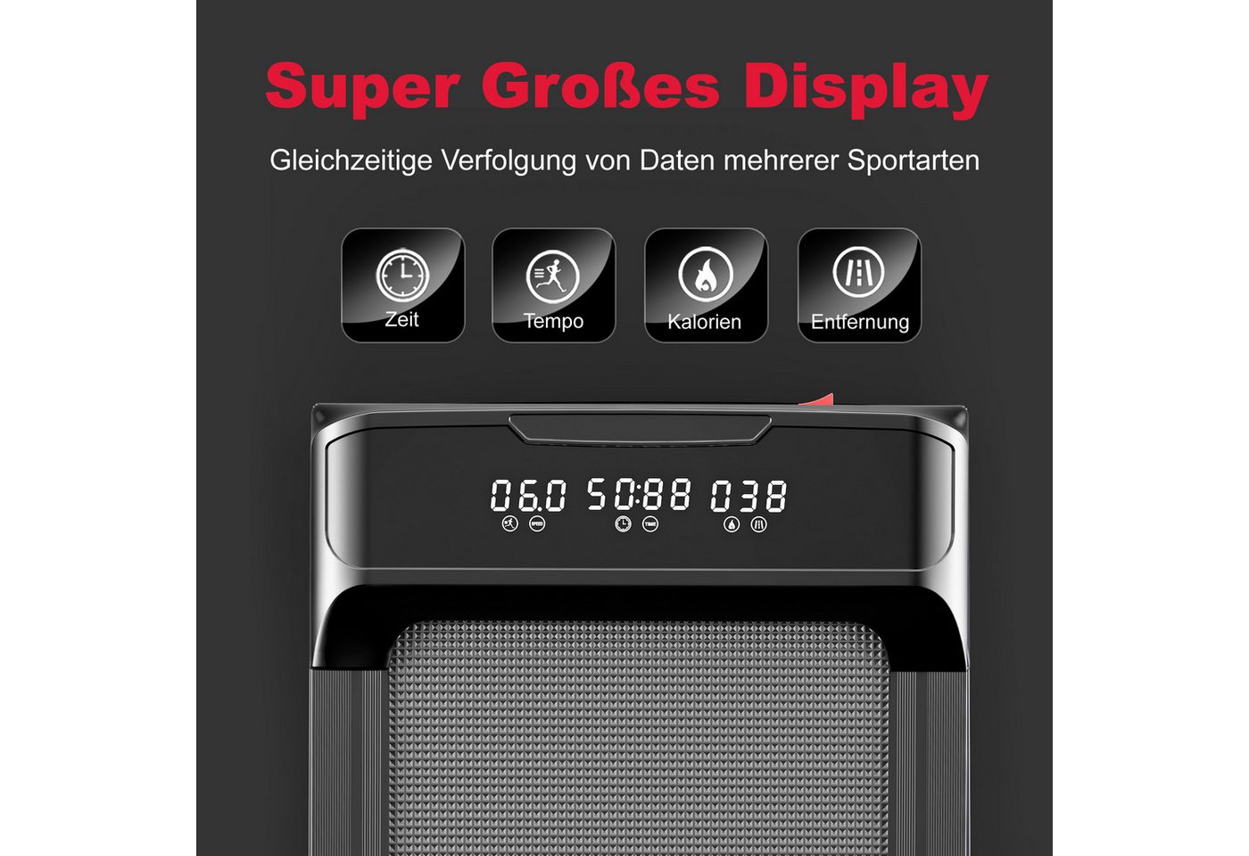 Hamlody Laufband Klappbare Laufbänder für Zuhause, 1-10 km/h, Bürstenloser Motor (LCD-Display, leise, platzsparend und Fernbedienung, Mit Fallschutzclip), Walking Pad für Zuhause Klein Laufpad mit Werkzeugsatz Bild 3