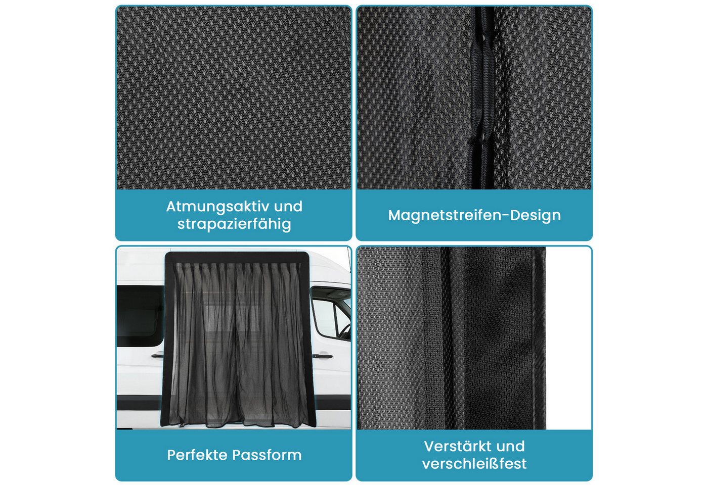 Clanmacy Schädlingsschutznetz Auto Moskitonetz mit Magnet für Autotür 180x150 cm Fliegengitter