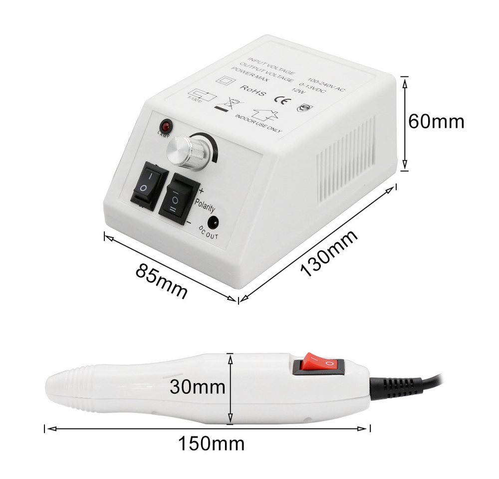Clanmacy Maniküre-Pediküre-Set Elektrische Nagelfräser Nagelfeile Fußpflegegerät Maniküre 20000U/min, Nagelmaschine, Für Acrylarbeiten geeignet Bild 2