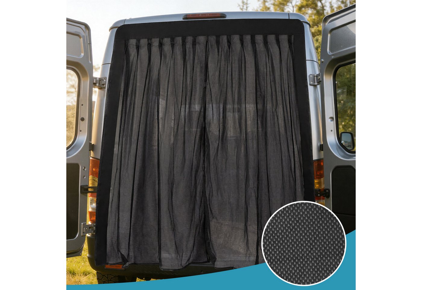 Clanmacy Schädlingsschutznetz Auto Moskitonetz mit Magnet für Autotür 150x110 cm Fliegengitter Bild 5