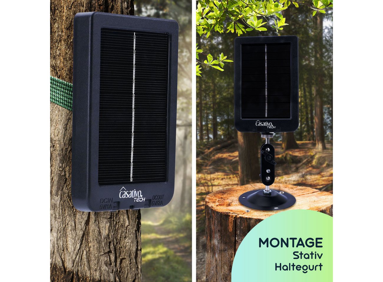 Casativo Wildkamera Full-HD-Wildkamera 20MP mit Solarpanel PIR-Sensor IR-Nachtsicht LEDs (20MP Full-HD, 15m IR-Nachtsicht, 180g leicht & 12W Solar) Bild 3