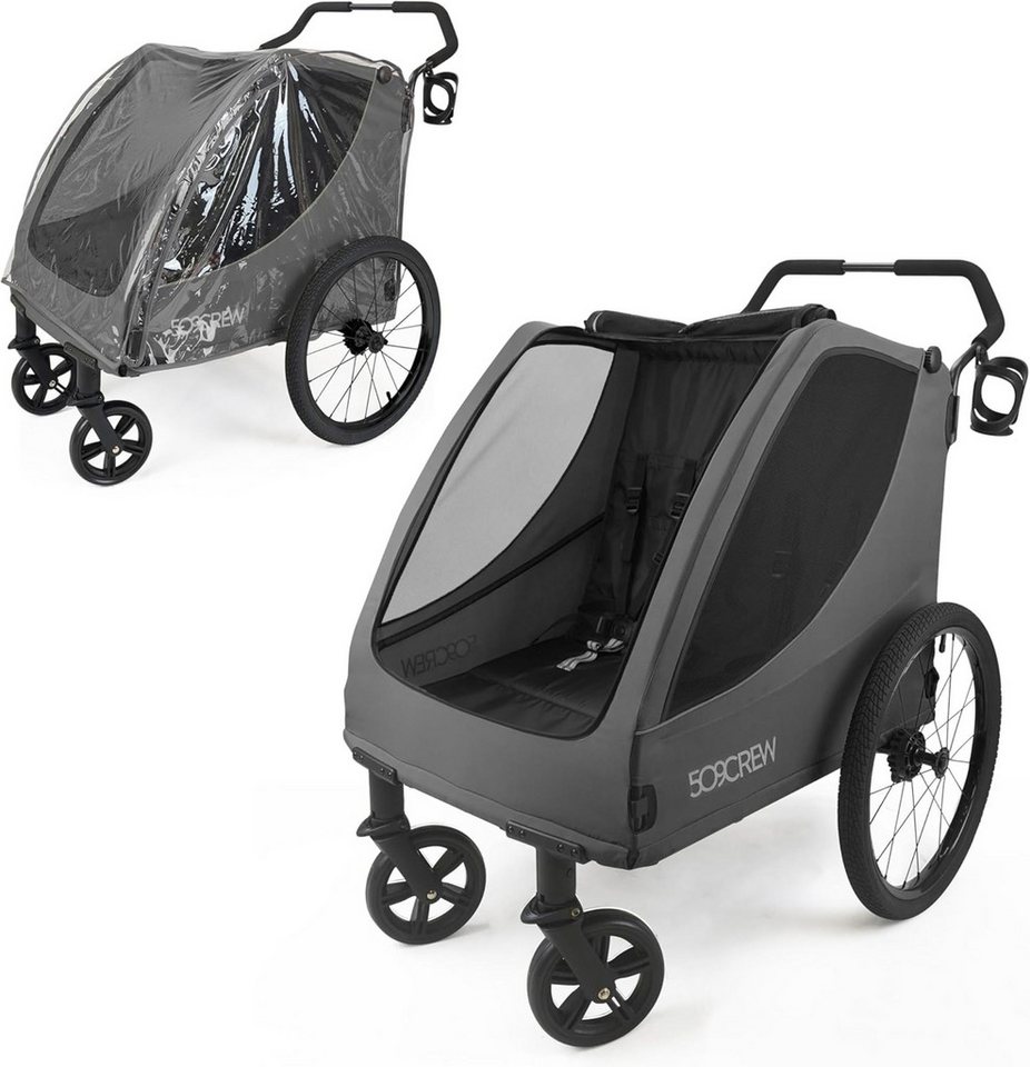 509_Crew Bollerwagen Kinder Trekker II für 2 Kinder robust, Doppelkinderwagen, klappbar, bis 50 kg belastbar Bild 2