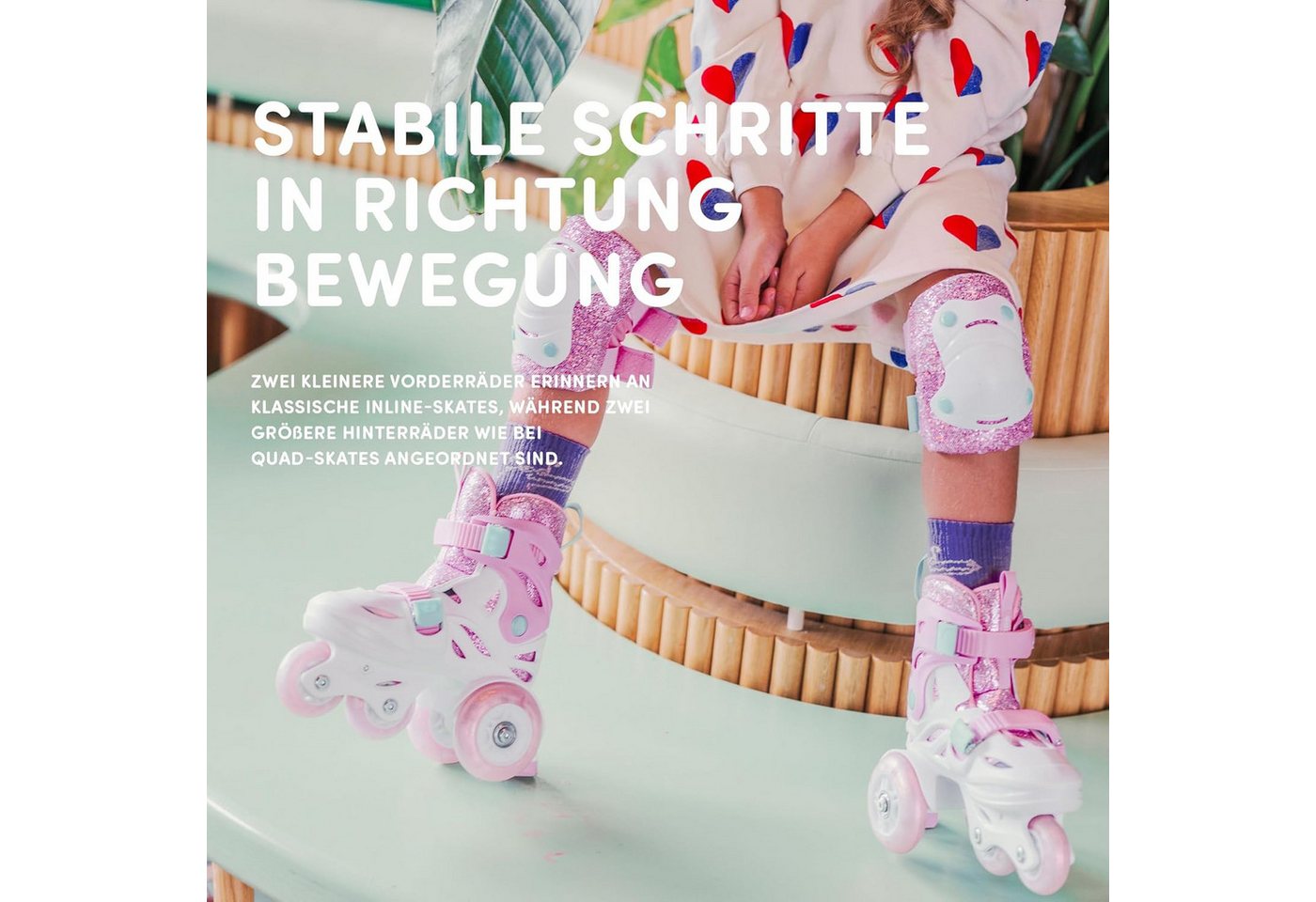 Cariboo Rollschuhe Kinder-Inliner CARIBOO BALLERINA Inline skates verstellbar LED Bild 2