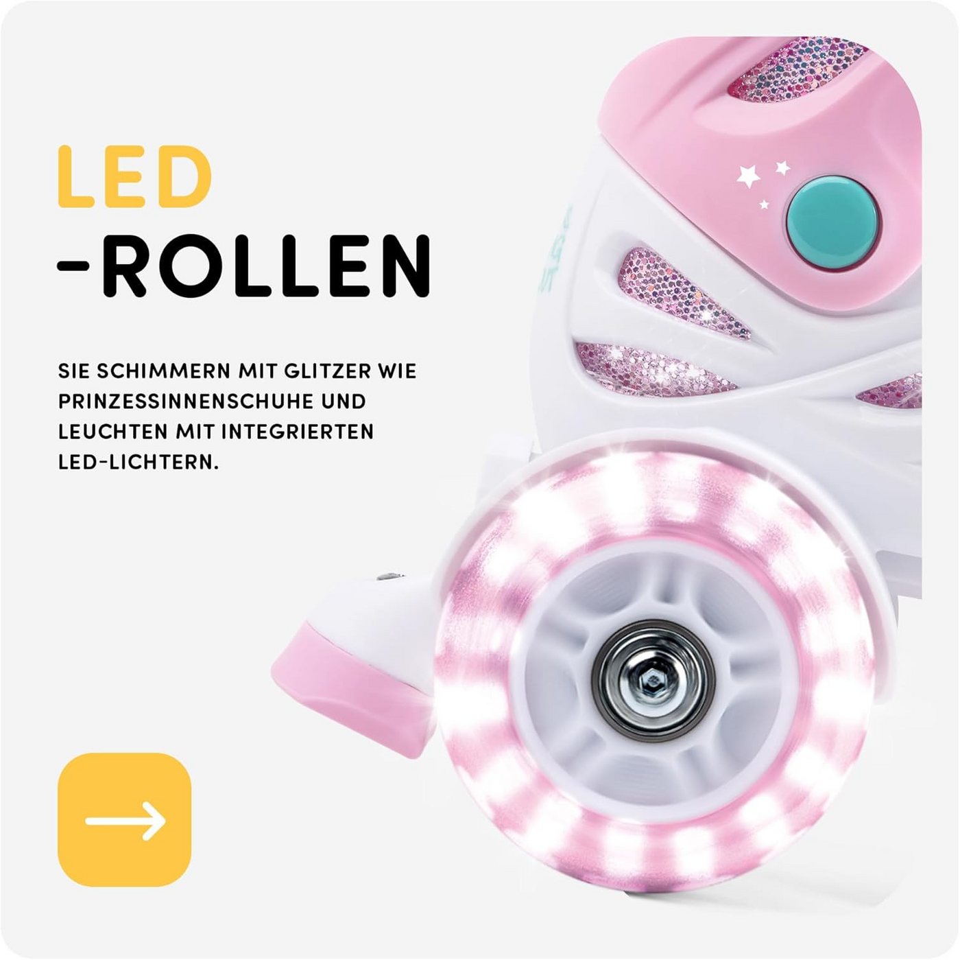 Cariboo Rollschuhe Kinder-Inliner CARIBOO BALLERINA Inline skates verstellbar LED Bild 5