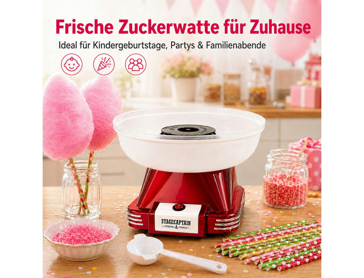 Stagecaptain Zuckerwattemaschine Stagecaptain CFM-500 MKII Zuckerwatte Maschine, 500 Watt Bild 5