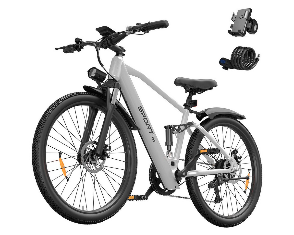 PixelPilot E-Bike Cityrad 26 Zoll Elektrofahrrad 48V 13Ah Akku Abnehmbarer Korb, 7 Gang, Nabenmotor, 624 Wh, (Packung) Bild 3