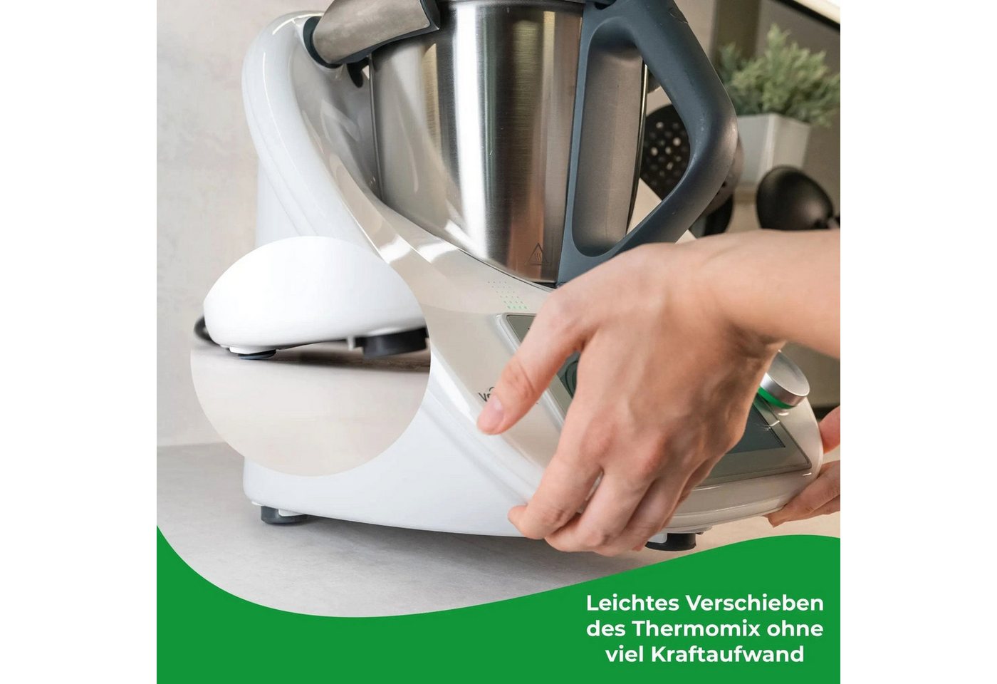 Wundermix Küchenmaschinen Zubehör-Set WunderSlider X® für Thermomix, Zubehör für TM6, TM5, Unsichtbare Gleitbrett-Alternative