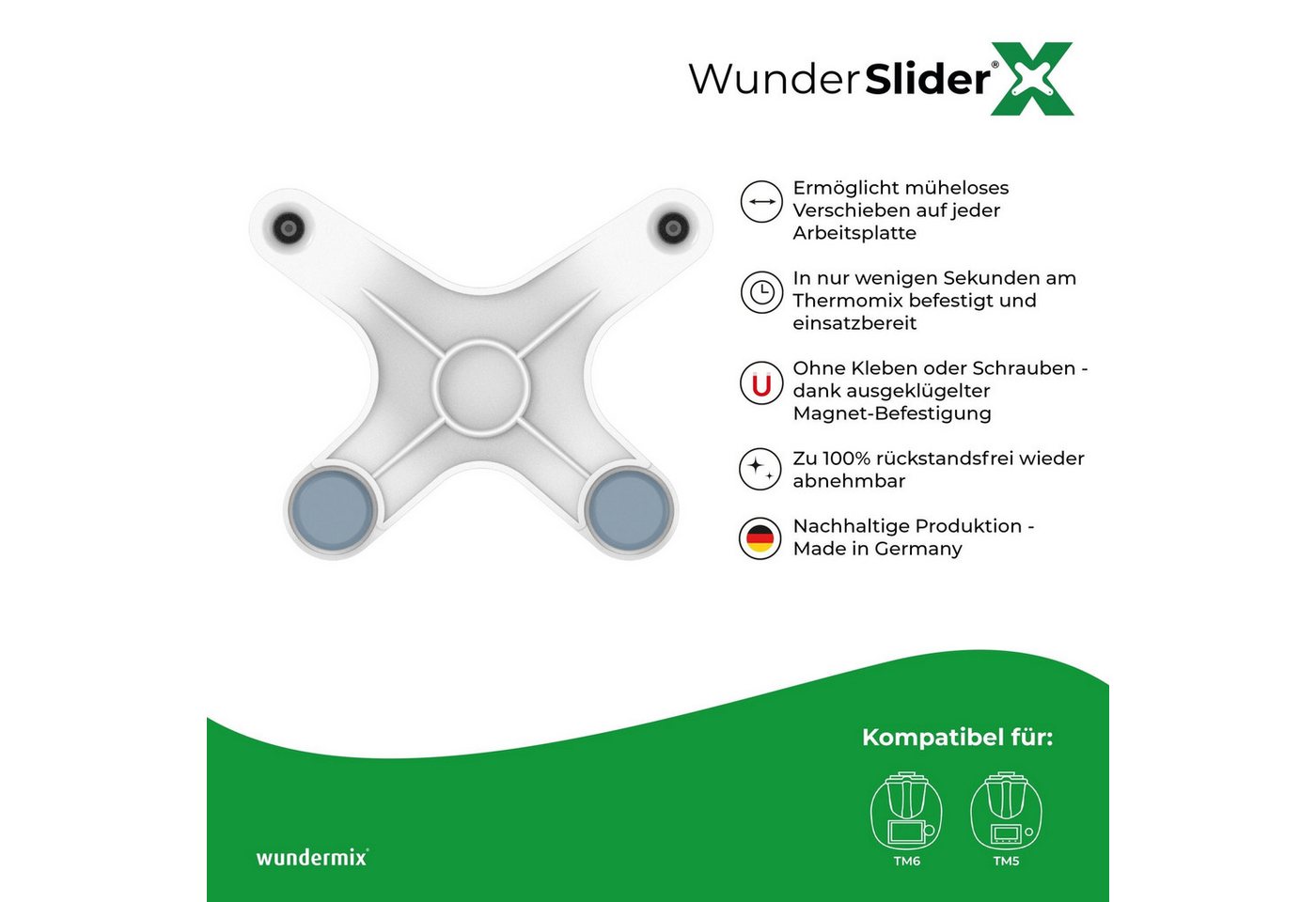 Wundermix Küchenmaschinen Zubehör-Set WunderSlider X® für Thermomix, Zubehör für TM6, TM5, Unsichtbare Gleitbrett-Alternative Bild 5