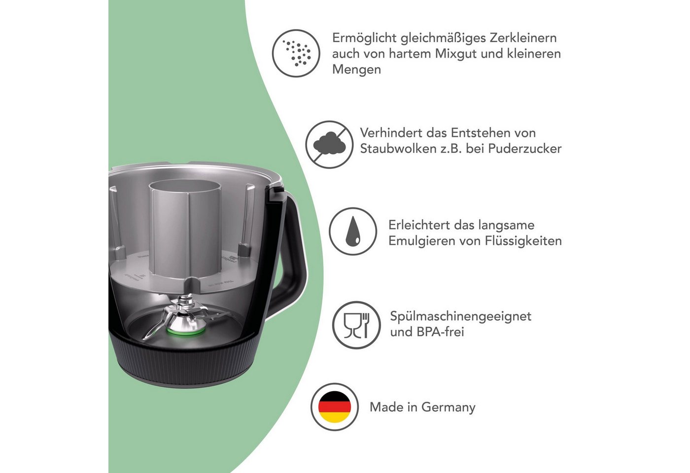 Wundermix Küchenmaschinen Zubehör-Set Miximizer® für Thermomix, Zubehör für TM7, TM6, TM5, TM31, Mixtopf-Verkleinerung für Thermomix - MADE IN GERMANY