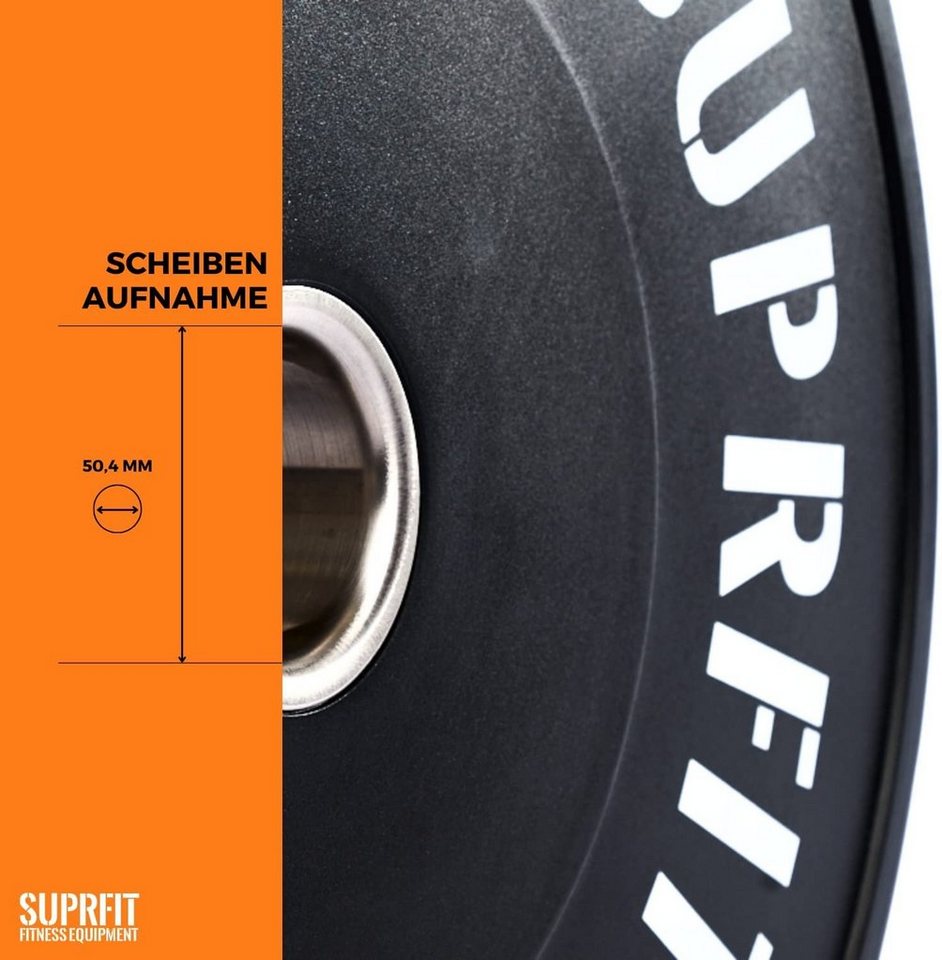 SF SUPRFIT Hantelscheiben 50 mm Gewichtsscheiben aus Vollgummigranulat, 20 kg, (2-tlg), Stoßabsorbierende Hantelscheiben 50mm Bild 2