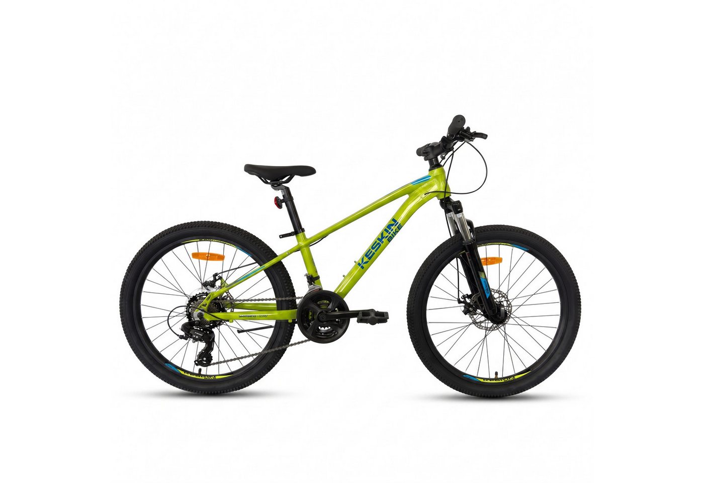 Keskin eBike Mountainbike Keskin MTB1 – 24 Zoll Mountainbike – leichter Aluminium-Rahmen, 21 Gang Shimano RD-TY300/EF500 Schaltwerk, Kettenschaltung, (Aluminiumrahmen, mechanischen Scheibenbremsen), mit 24"x 2,35" Luftreifen ideal für Gelände und Alltag