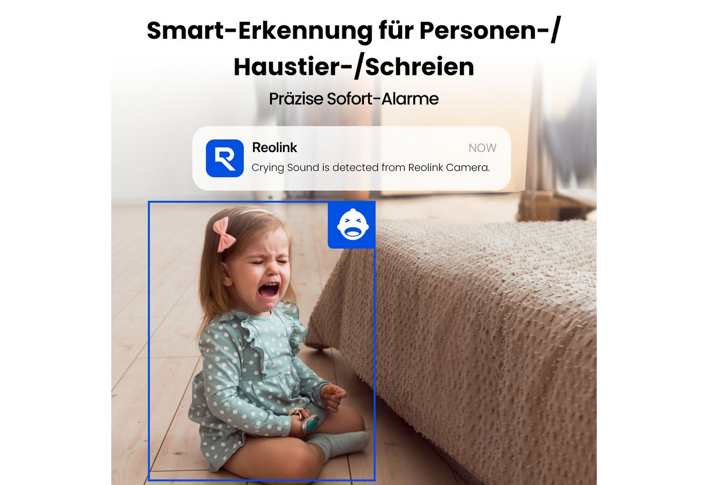 Reolink Überwachungskamera E1-Zoom 8MP 4K PTZ WLAN IP (Innenbereich, 3X Optischem Zoom, 2,4/5,0 GHz WiFi, Babyweinerkennung, 2-Wege-Audio) Bild 5