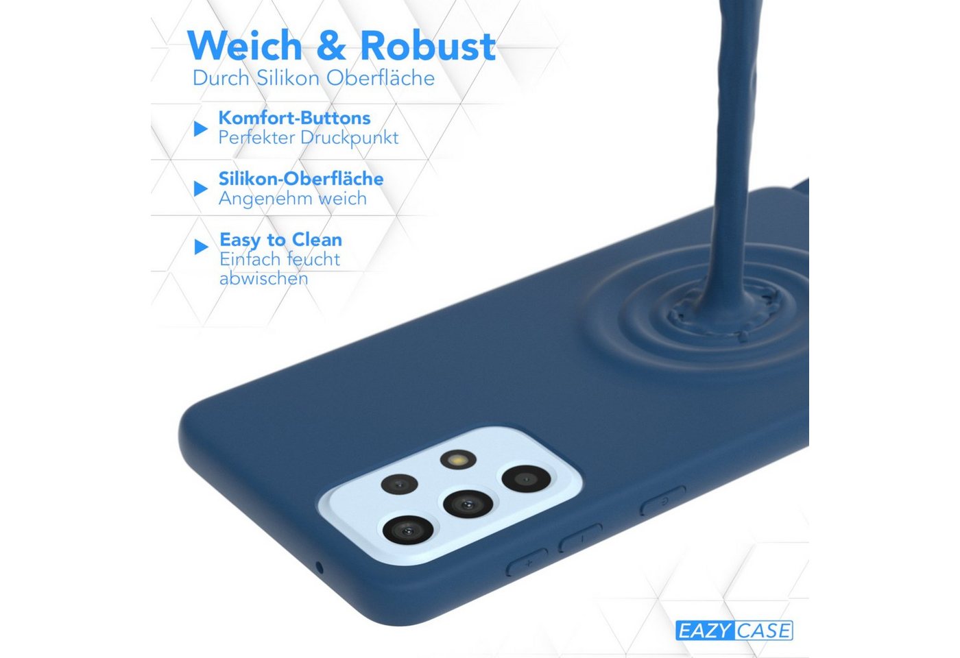 EAZY CASE Handykette Silikon Kette für Samsung Galaxy A33 5G 6,4 Zoll, Necklace Chain Kette zum Umhängen Umhängeband Kordel Silikonhülle Blau Bild 4
