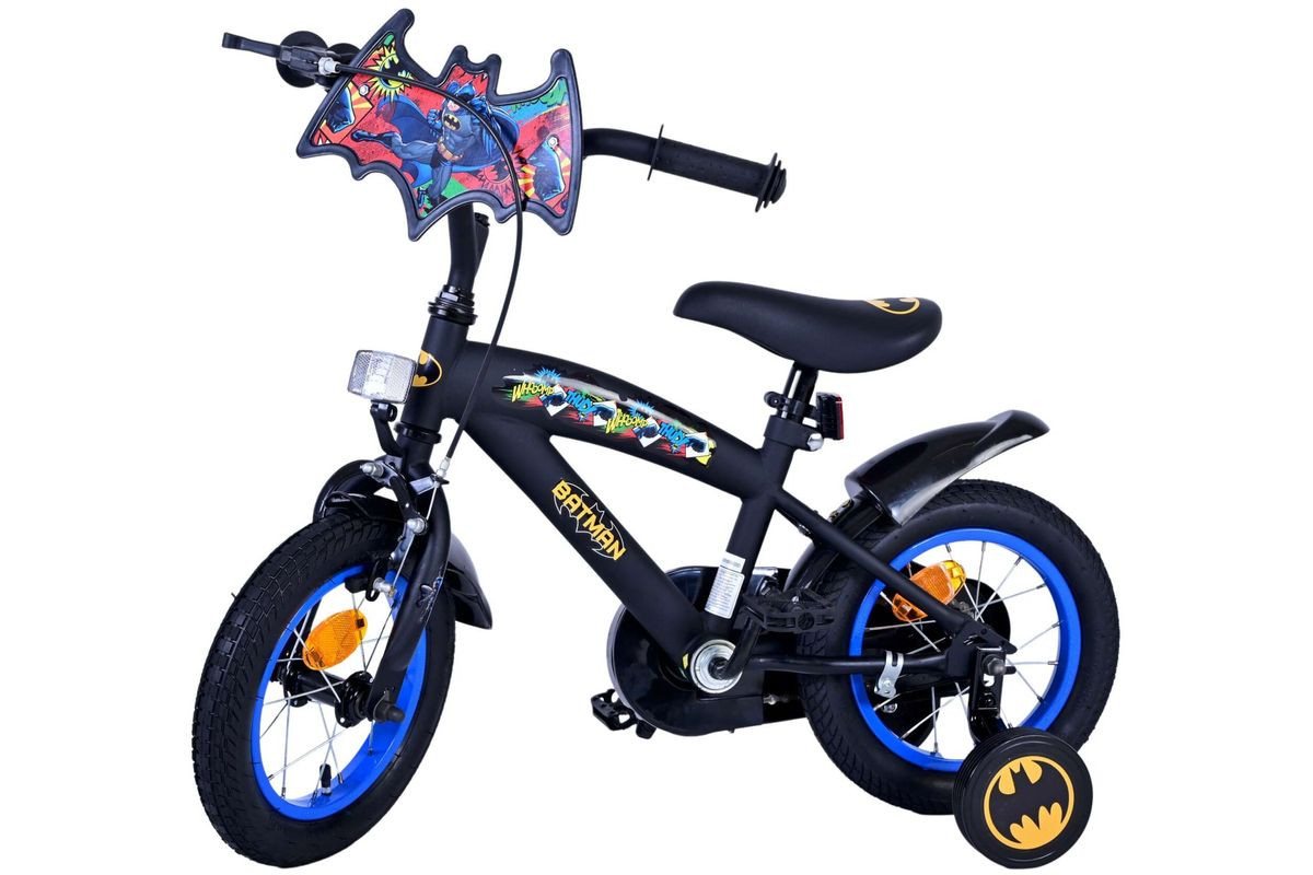Volare Kinderfahrrad 12 Zoll Kinder Jungen Fahrrad Kinderfahrrad Rad Bike Batman 21130-SACB, 1 Gang, Rücktritt, Stützräder,Kettenschutz,Schutzbleche