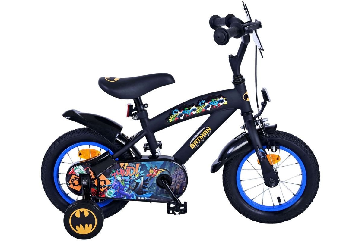 Volare Kinderfahrrad 12 Zoll Kinder Jungen Fahrrad Kinderfahrrad Rad Bike Batman 21130-SACB, 1 Gang, Rücktritt, Stützräder,Kettenschutz,Schutzbleche Bild 2