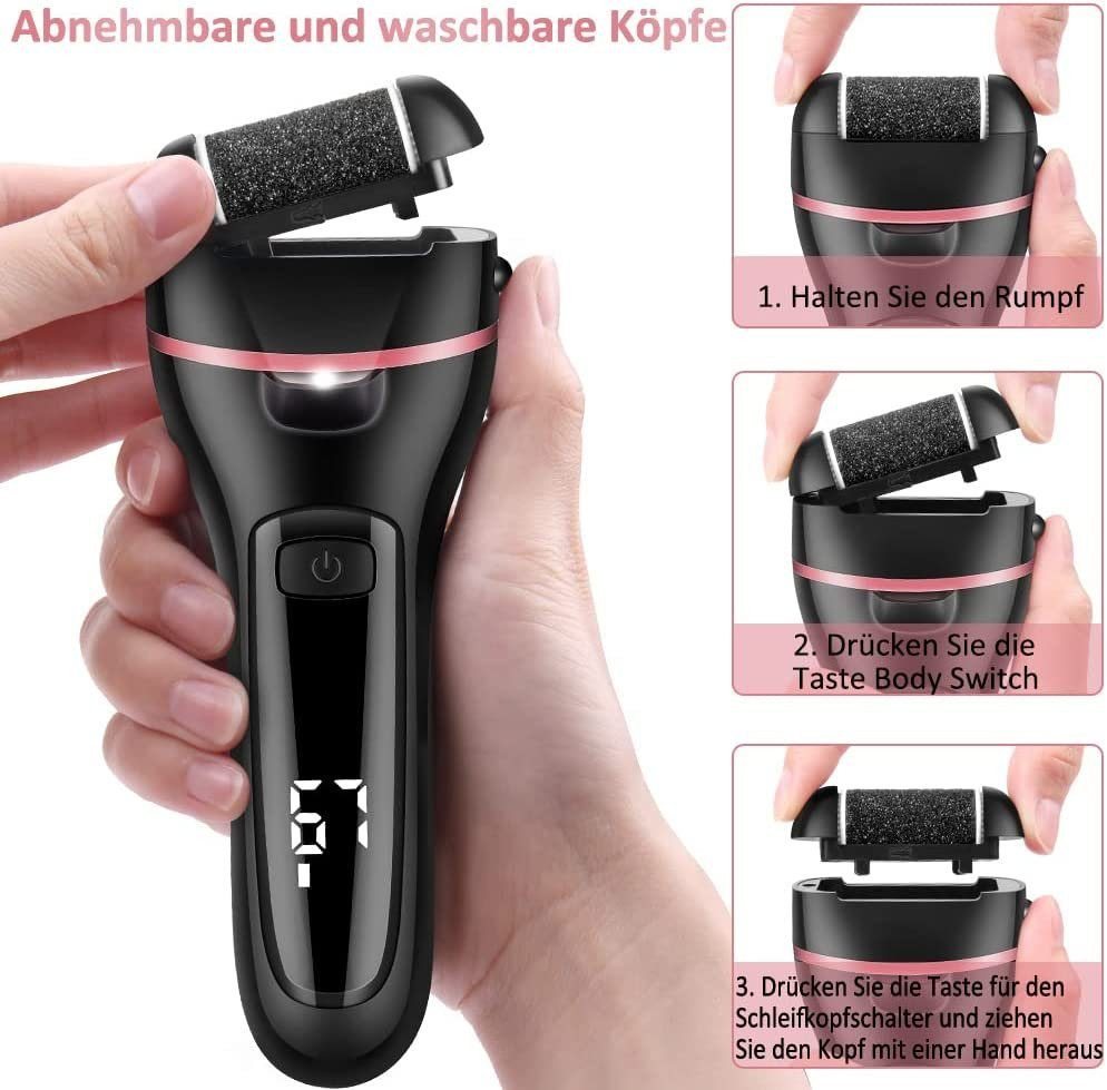 feinlux Elektrischer Hornhautentferner Elektrischer Hornhautentferner, packung, Maniküre- und Pediküre-Set, mit 10 IN 1 Pediküre-Set, für Füße Bild 4