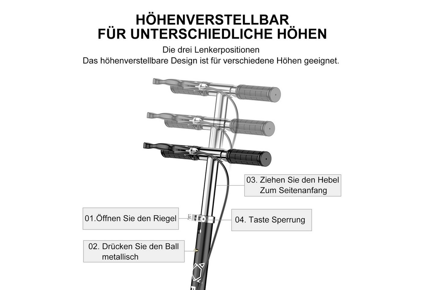 FOXSPORT Cityroller Kick Scooter Faltbarer Kinderoller, 1 km/h, (Set, mit Schutzblechen), klappbar&höhenverstellbar Scooter 4.7 Zoll Räder Maximale 50 kg Bild 3