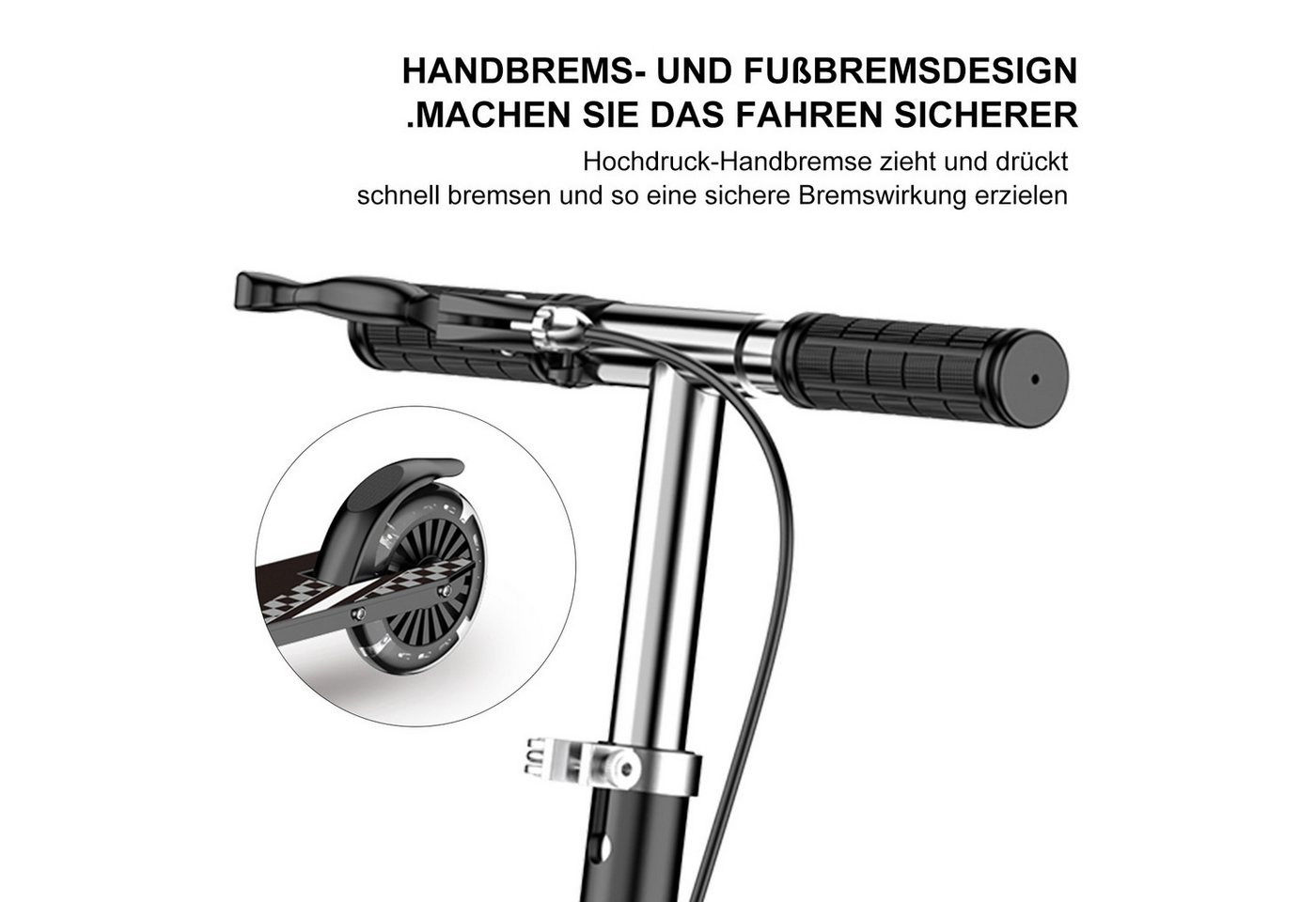 FOXSPORT Cityroller Kick Scooter Faltbarer Kinderoller, 1 km/h, (Set, mit Schutzblechen), klappbar&höhenverstellbar Scooter 4.7 Zoll Räder Maximale 50 kg Bild 4