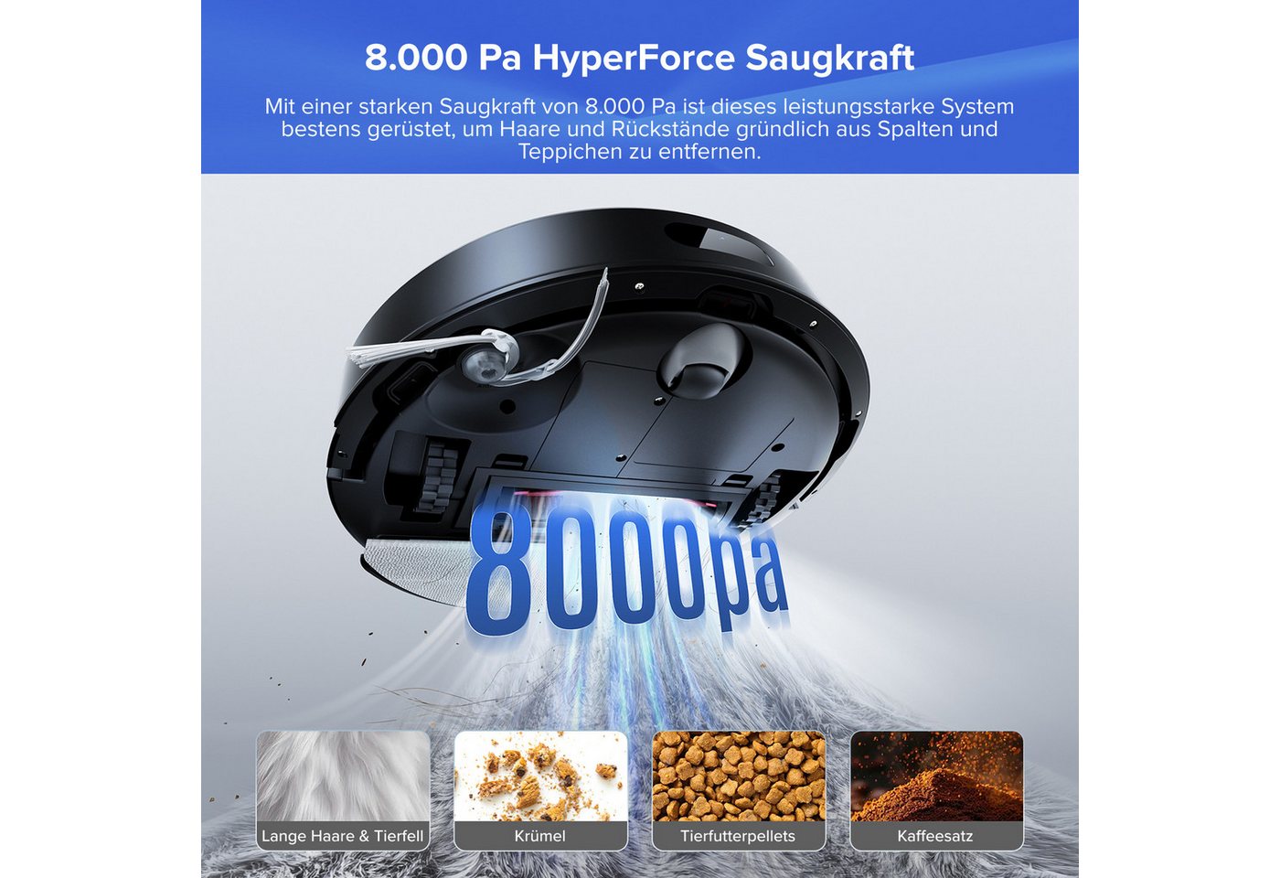 Roborock Saugroboter Q7 L5 Series Saugroboter, Dual Anti-Tangle System, Einstiegsleistung, Perfekt für Haustierbesitzer, 8000 Pa,Dual Anti-Tangle System,Präzise Navigation, App-Steuerung