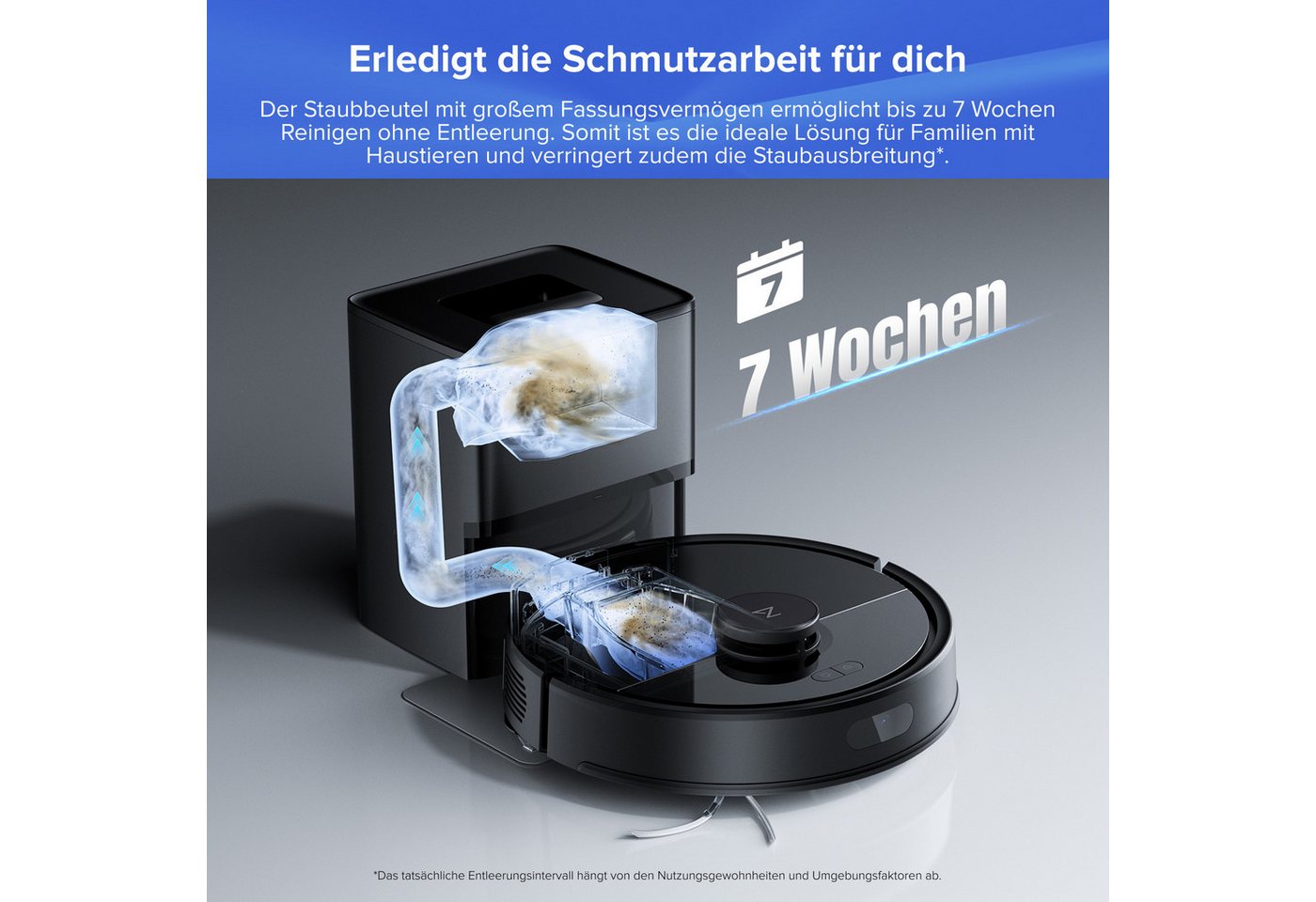Roborock Saugroboter Q7 L5 Series Saugroboter, Dual Anti-Tangle System, Einstiegsleistung, Perfekt für Haustierbesitzer, 8000 Pa,Dual Anti-Tangle System,Präzise Navigation, App-Steuerung Bild 3