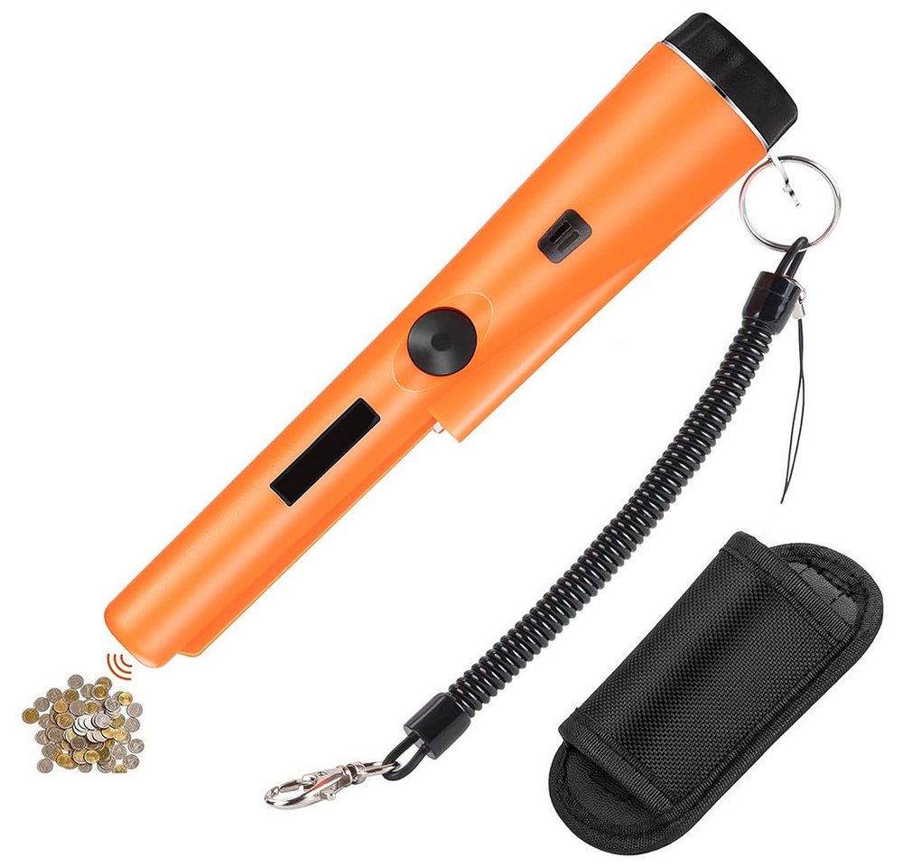 TUWENA Metalldetektor Metalldetektor Klein, Tragbar Metallsuchgerät IP66 Wasserdichter, Mit LED Indicator/Alarm Licht/Holster für Goldsuche, Schmuck, Silber Bild 3