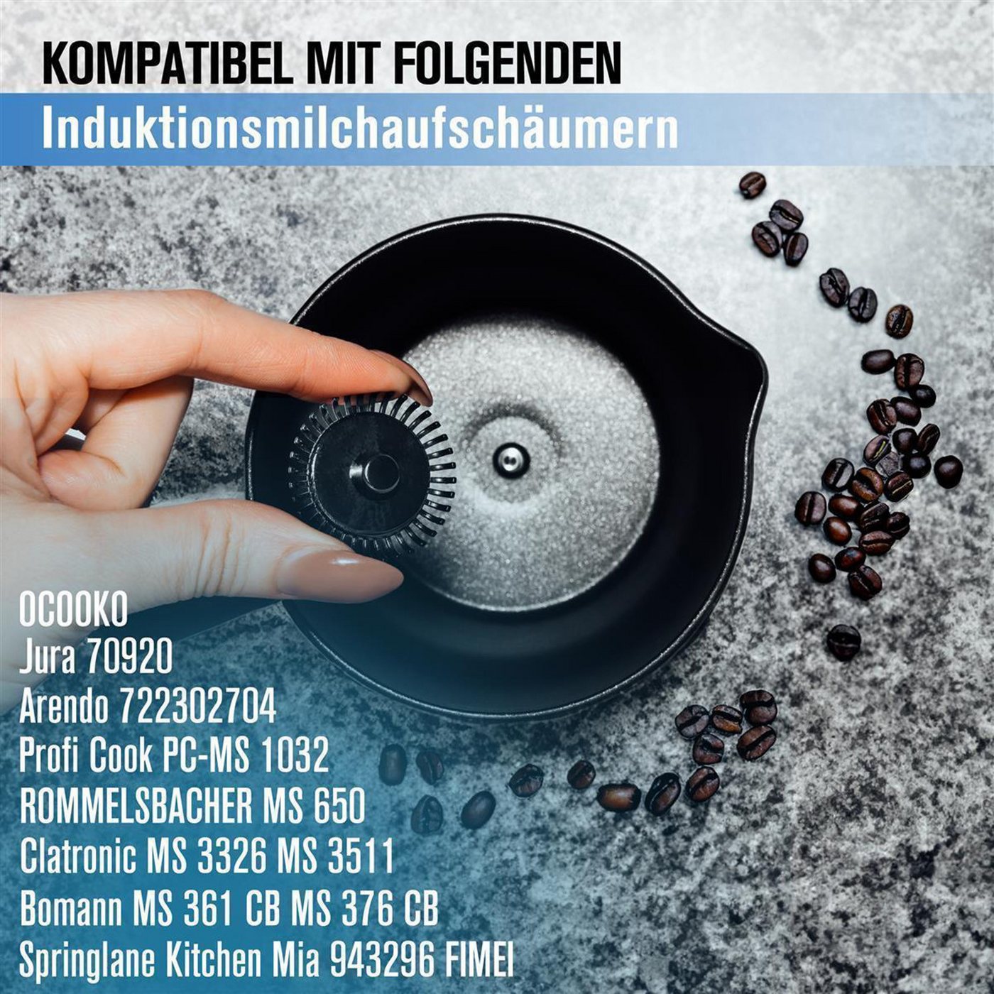 Piebert Milchaufschäumer 2x Quirl 39179 für Induktionsmilchaufschäumer kompatibel mit Clatronic Bild 2